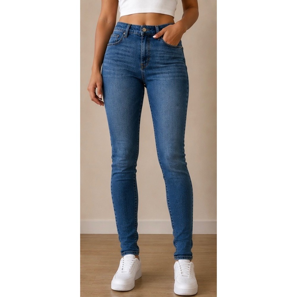 Old Navy Womens High Rise Wow Super Skinny Jeans Medium Wash Blue Size 8 Long